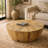 Brown Mango Wood Handmade Round Living Room Coffee Table, 36" x 36" x 13"
