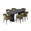 Ensemble de table de salle à manger moderne 79 "ovale avec 6 fauteuils de salle à manger en velours-1994227207