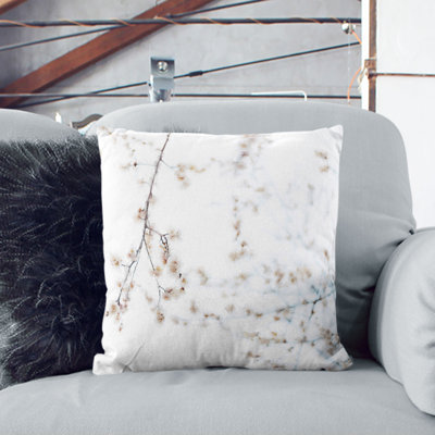 Branches Of A Blossom Tree In Abstract Square Throw Cushion