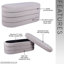 Banc avec rangement en velours taupe