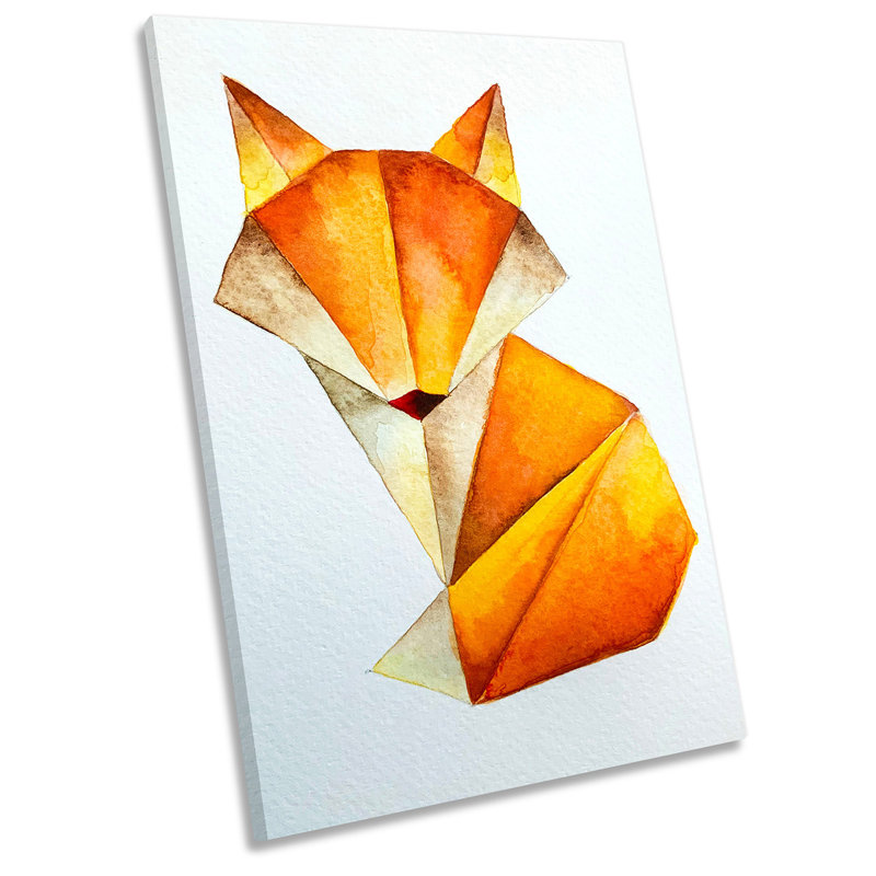 Fox Watercolour - Wrapped Canvas Print, 45.7cm H x 30.5cm W x 2cm D