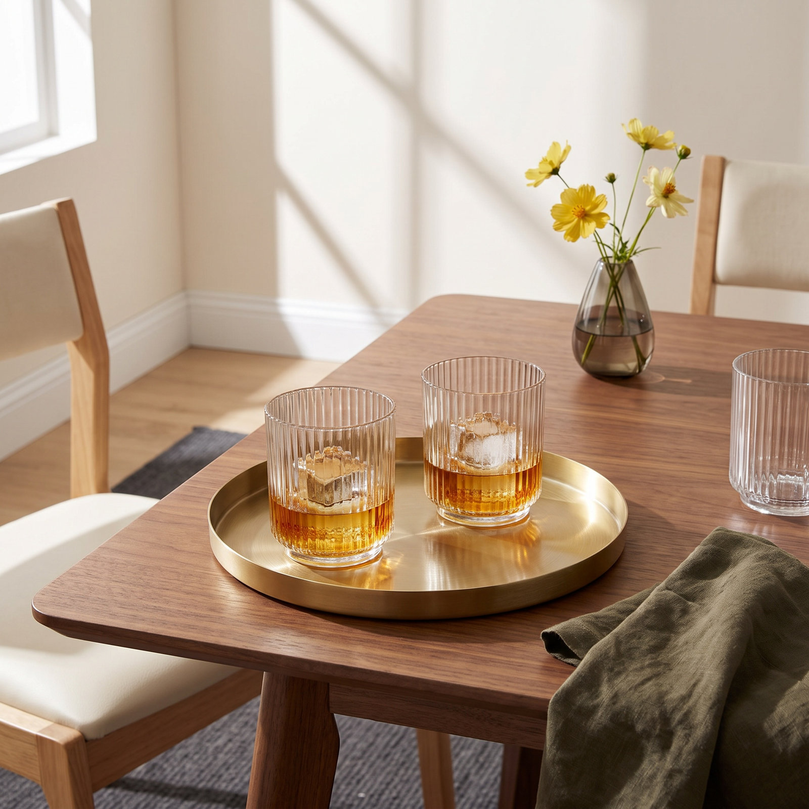 Laya Fluted Acrylic Low Tumbler Glass, Clear