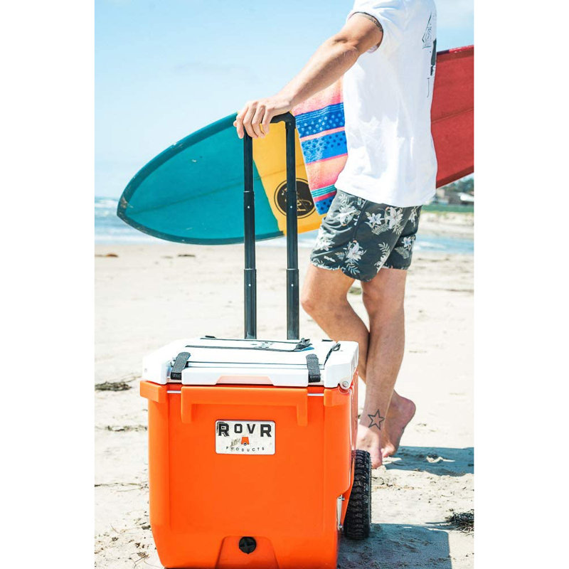 RovR 60 Quarts Ice Chest with wheels, Orange