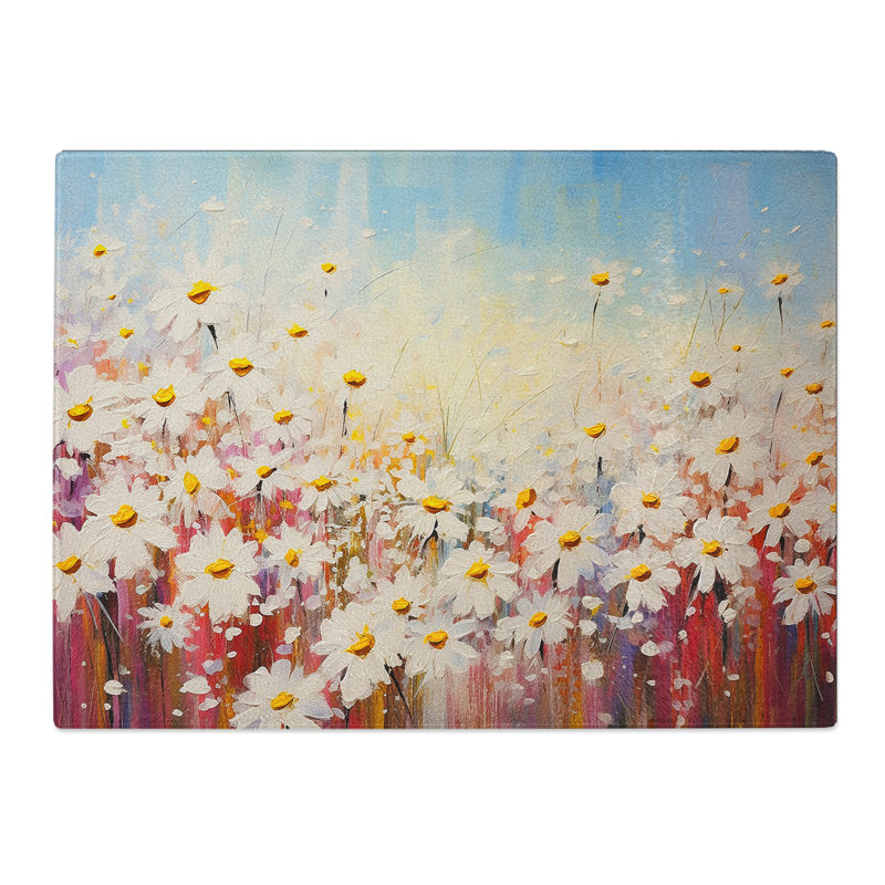 Daisy Abstract No.4  Glass Chopping Board