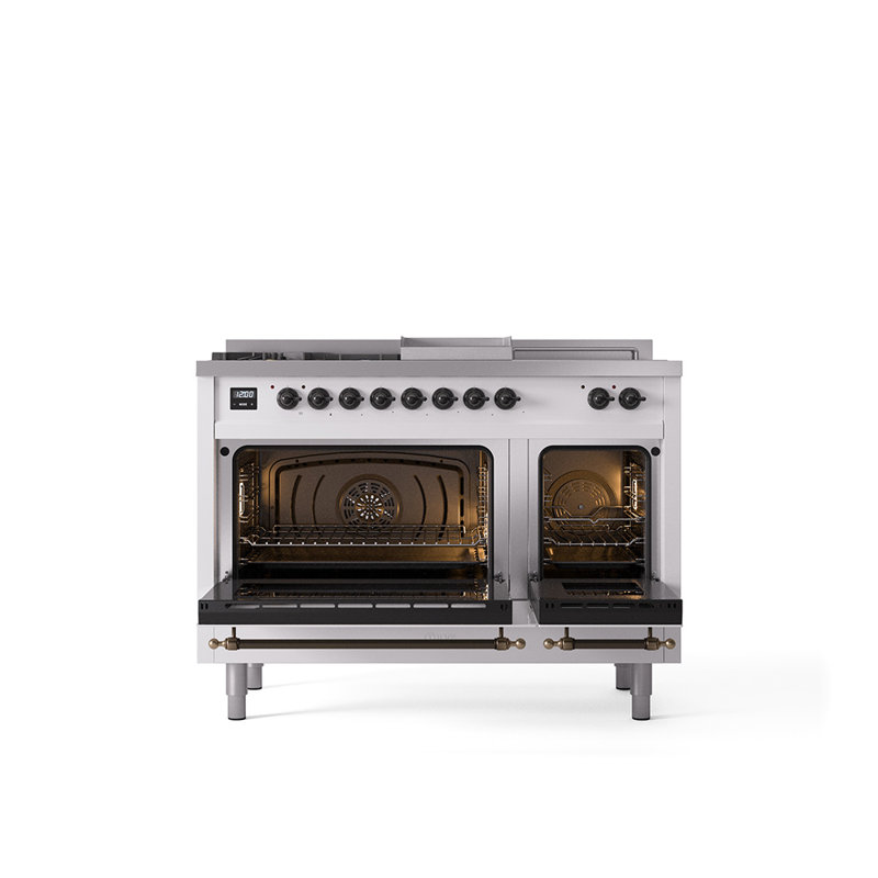 ILVE Nostalgie II 48 Dual Fuel Range, RAL Color/Bronze, Natural Gas