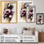 Fleur de dahlia rose sur fond abstrait I - Peinture sur toile-694781482-694781483