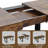Extendable Dining Table Set for 6, 63"-78" Inch Rustic Brown Kitchen Table Set with Tufted Chairs, Rectangle Farmhouse Expandable Dining Room Table Set for Kitchen Dining-450528972-450528974-437329786