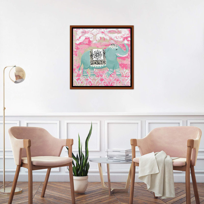 «Pink Bazar II» par Hakimipour-Ritter - reproduction d'art, H 26 po x l 26 po x P 1,5 po, Toile avec cadre en bois classique