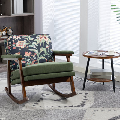 Chaise d'appoint Mid-Century moderne, chaise berçante avec structure en bois