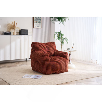 Fauteuil à billes en velours côtelé doux et moelleux rempli d'éponge à mémoire de forme
