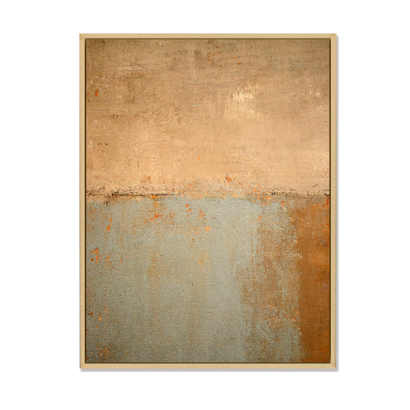 Art moderne gris et bleu II 2FDP47720, H 20 po x l 12 po x P 1 po, Encadrement brun