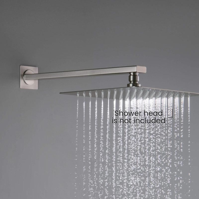 Bras de douche mural Cube 16 po, Laiton nickel