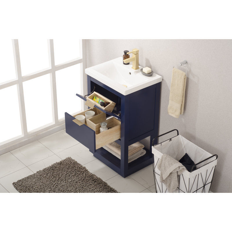 Ensemble de meuble-lavabo simple 20 po Eanes, Bleu
