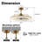 32.5" Caged Ceiling Fan with Dimmable LED Lights and Remote Control