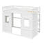 Lit mezzanine simple avec échelle - blanc-2069000501