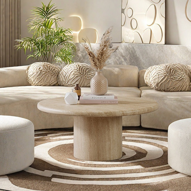 Table basse simple en pierre naturelle, H 15,7 po x L 27,6 po x l 27,6 po