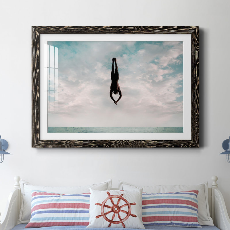 Cliff Diver par J Paul - reproduction de photo sur papier encadrée, Noir, H 31,5 po x l 23,5 po x P 1,5 po