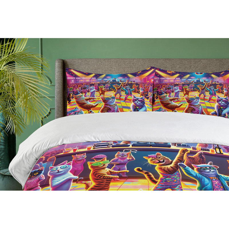 Cat Duvet Cover, California King Duvet Cover + 2 Standard Shams