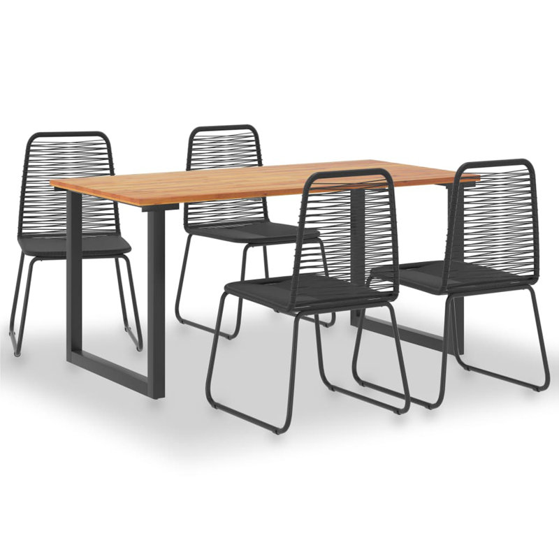 Ensemble de salle à manger pour 4 personnes en bois d'acacia massif