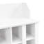 Portemanteau blanc avec banc de rangement pour chaussures et tablettes réglables, organisateur de vestibule élégant pour portemanteau mural 4 crochets, vestibule-812876749