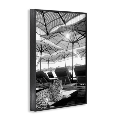 Léopard en vacances tropicales, estampe numérique, design par Grotto Studios