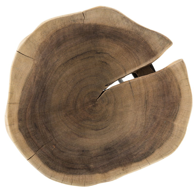 Table d'appoint en bois 12 "avec pieds en épingle en fer noir, maison moderne rustique, tabouret contemporain brun / noir