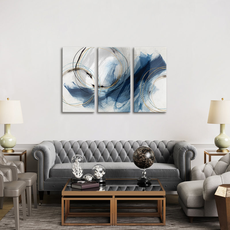 Detour by Isabelle Z - 3 Piece Wrapped Canvas Painting, 101.6cm H x 152.4cm W x 1.91cm D
