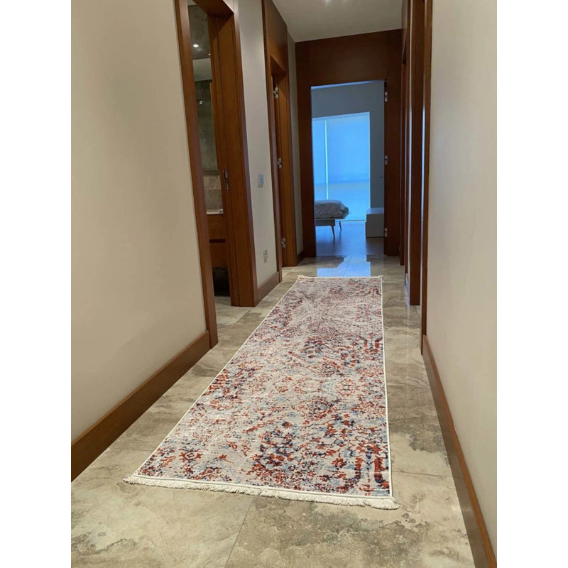 Laquel Performance Washable Abstract Indoor / Outdoor Rug, Rectangle 2'7" x 13'1"