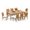 8 Seats 9 Pcs Grade-A Teak Wood Dining Set: 83" Rectangle Table And 8 Lagos Armless Chairs #11LG1800