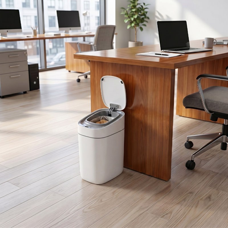 Toque Bathroom Bin Slim 9L Sensor Smart Rubbish Bin with Lid Silent White