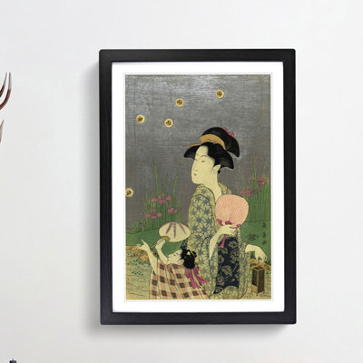 Hotarugari by Eishosai Choki - Framed Print