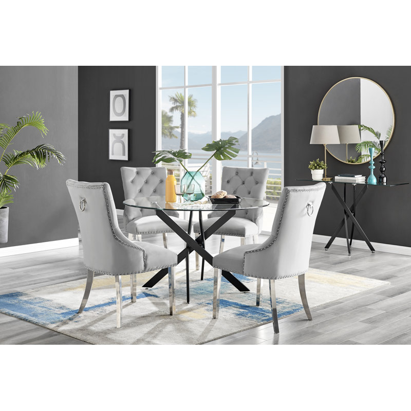 4 - Person Dining Set, Grey/Silver