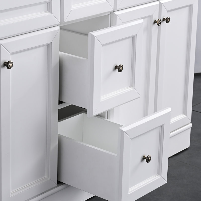 60'' Double Bathroom Vanity with Engineered Marble Top