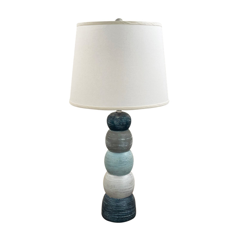 Lampe de table Deonica, Marine / blanc / gris