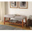 Banc en tissu gris clair Charla