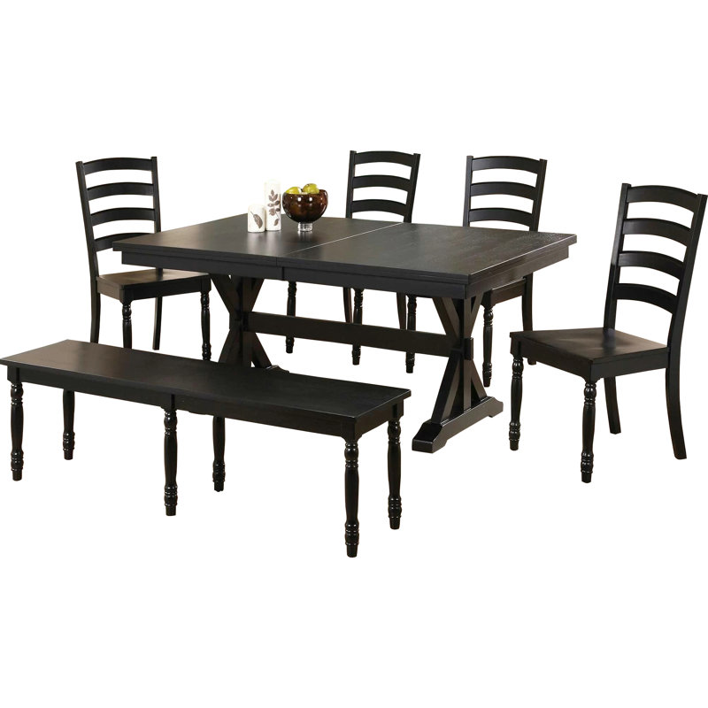 Martello Extendable Solid Wood Dining Table, Ebony