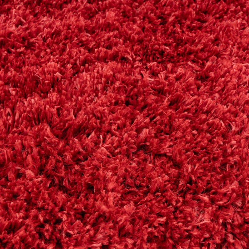 Abstract Machine Tufted Shag Area Rug, 240cm x 330cm, Red
