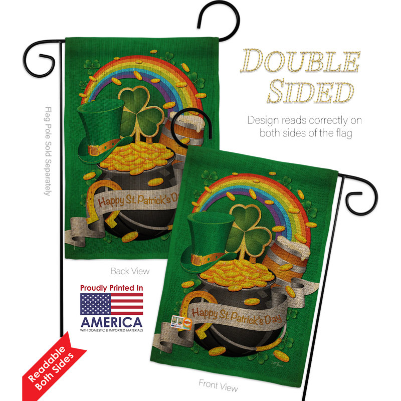 Double Sided 18.5'' H x 13'' W Polyester St. Patrick's Day Flag Set