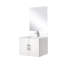 24 po L x P 22 po. Meuble-lavabo blanc brillant avec comptoir en quartz, miroir et robinet - surface de teinture blanche, P, comptoir et 18 inclus