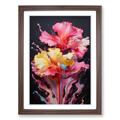 Carnation Flower Action No.3 - Single Picture Frame Print on Wood