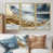 Toile avec cadre flottant or