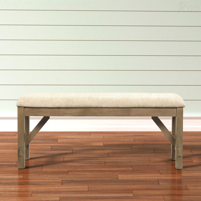 Dining Room Bench - Upholstered Seat, Tan