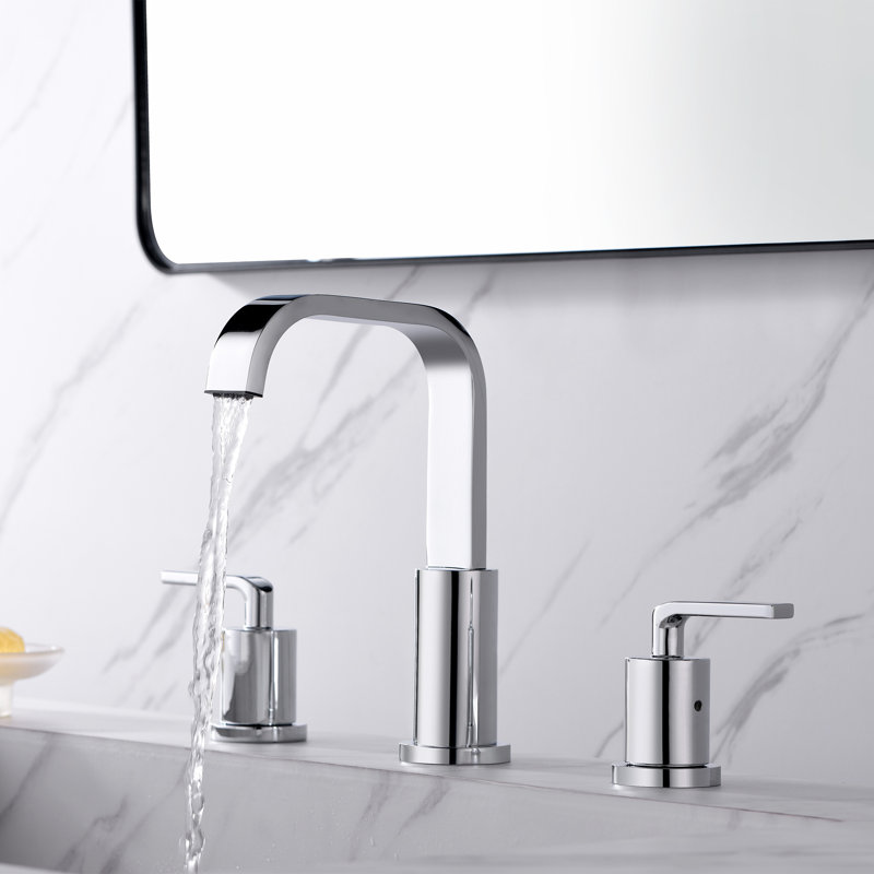 8 in. Widespread 2-Handle Bathroom Vanity Sink Faucet with Pop-Up Drain, Chrome