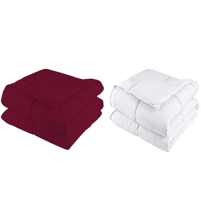Polyester Box Stitch Solid Colour Comforter