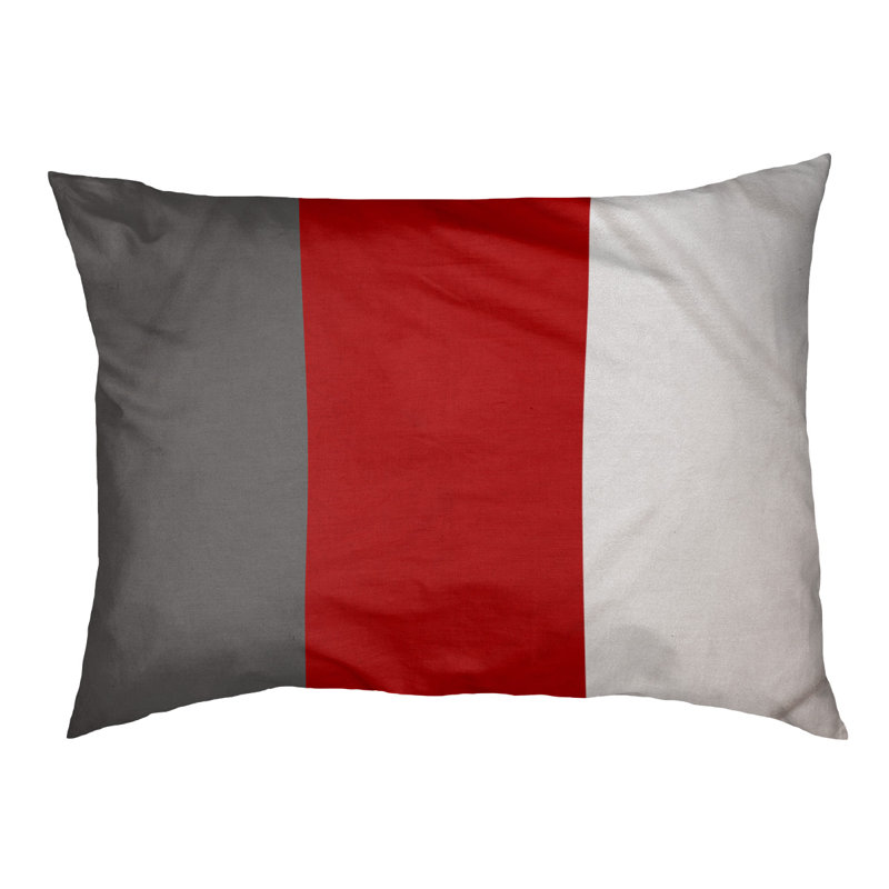 Coussin Ohio Football, Très grand (l 50 po x P 40 po x H 7 po), Gris / Écarlate moyen