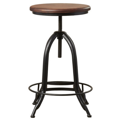 Swivel Adjustable Height Counter Stool with Metal Frame