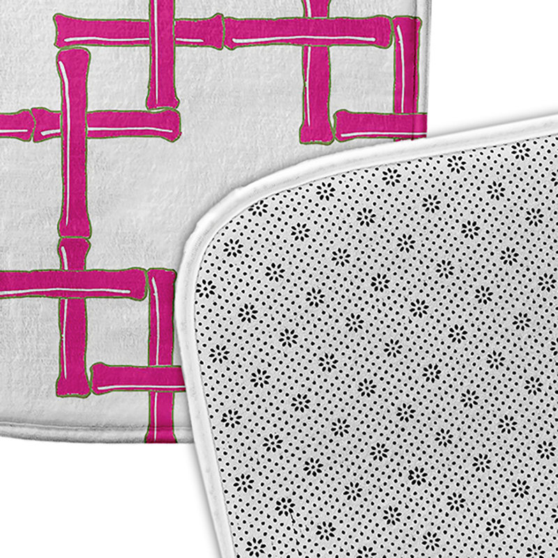 Tapis de bain en rayonne de bambou, L 21 po x L 34 po, Rose