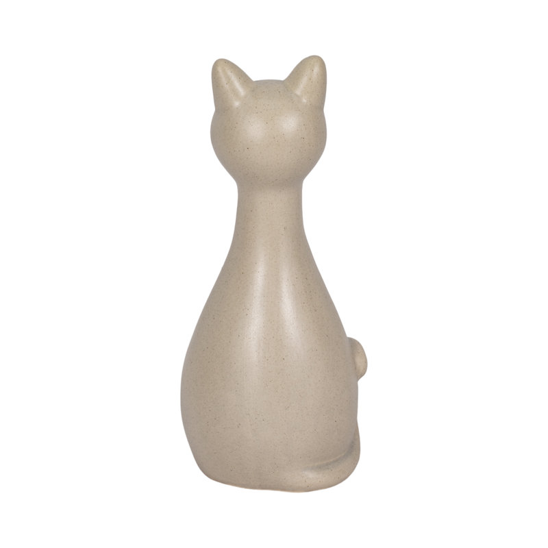 9" Skinny Sitting Kitty, Grey, 9" H x 4" W x 4" D, Gray
