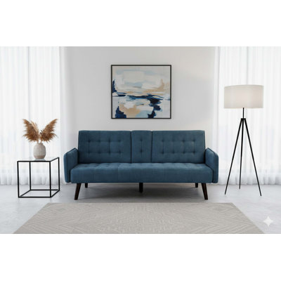 Space-Saving Convertible Sofa Bed with Built-In Table