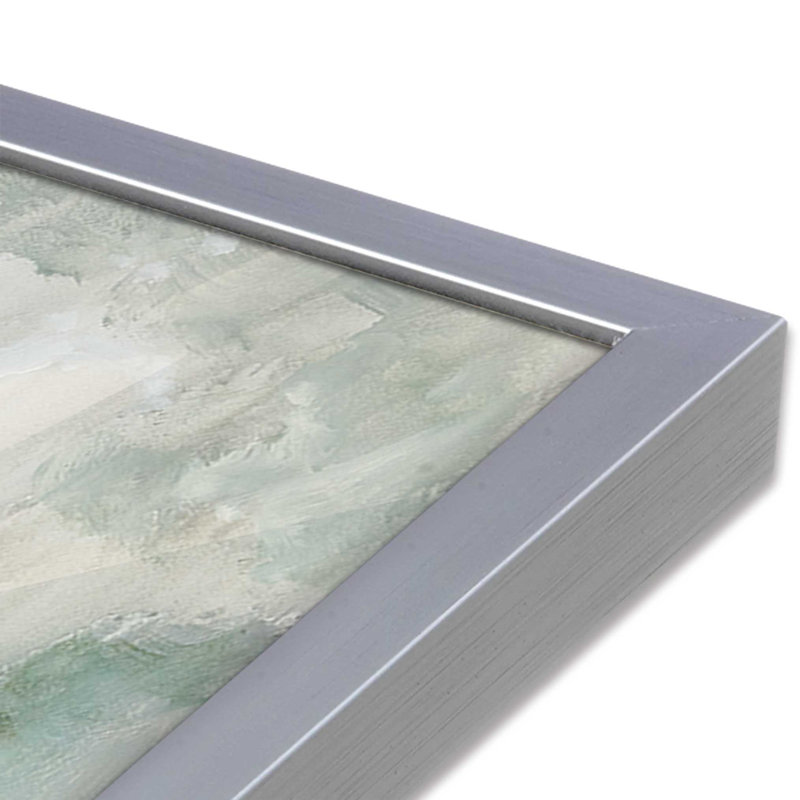 Impression sur toile Tranquil Waterscape View, Argent argent, H 13,5 po x l 13,5 po, Reproduction encadrée sans passe-partout
